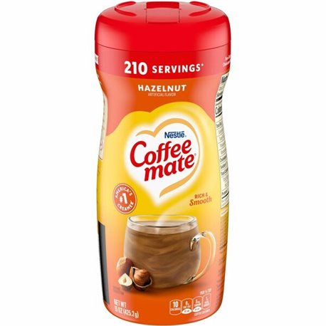 Coffee mate Hazelnut Powdered Creamer - Gluten-Free - Hazelnut Flavor - 0.94 lb (15 oz) - 1Each - 141 Serving