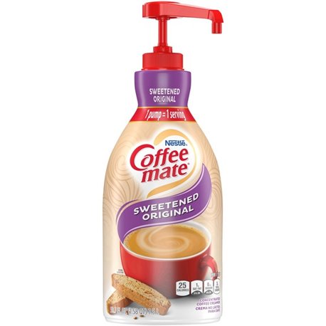 Coffee mate Sweetened Original Liquid Creamer Pump Bottle - Gluten-Free - Sweetened Original Flavor - 50.72 fl oz (1.50 L) - 1Ea