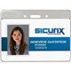 SICURIX Proximity Badge Holder - Support 3.50" x 2.37" Media - Horizontal - Vinyl - 50 / Pack - Clear