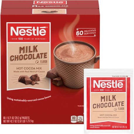 Nestle Milk Chocolate Single-Serve Hot Chocolate Packets - 60 / Box