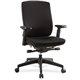 Lorell Premium Mid-Back Chair with Adjustable Arms - Black Fabric Seat - Black Fabric Back - Mid Back - 5-star Base - Armrest - 