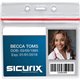 SICURIX Sealable ID Badge Holder - Support 3.75" x 2.62" Media - Horizontal - Vinyl - 50 / Pack - Clear