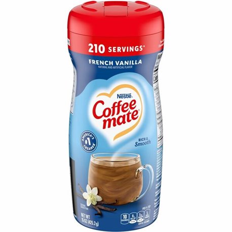 Coffee mate French Vanilla Powdered Creamer Canister - Gluten-Free - French Vanilla Flavor - 0.94 lb (15 oz) Canister - 1Each - 