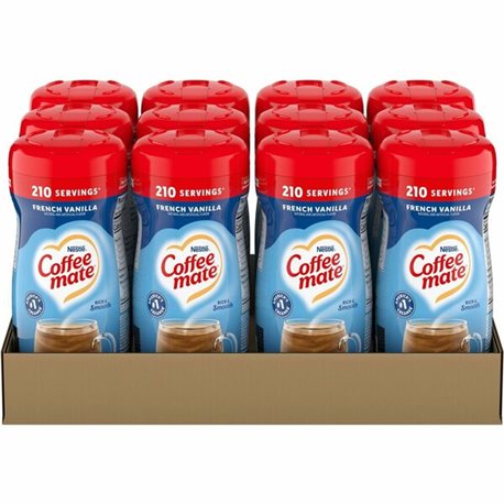 Coffee mate French Vanilla Powdered Creamer Canister - Gluten-Free - French Vanilla Flavor - 15 oz Canister - 12 / Carton