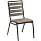 Lorell Faux Wood Outdoor Chairs - Charcoal Gray Faux Wood Seat - Charcoal Gray Faux Wood Back - Four-legged Base - 4 / Carton