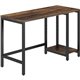 NuSparc Metal Frame Desk - For - Table TopVintage Oak, Black Top - Contemporary Style - 220 lb Capacity x 47.20" Table Top Width