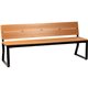 Lorell Faux Wood Outdoor Bench With Backrest - Teak Faux Wood Seat - Teak Faux Wood Back - 1 Each