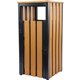 Lorell Faux Wood Outdoor Waste Bin - Rectangular - Weather Resistant - 33.6" Height x 15.8" Width x 15.8" Depth - Polystyrene - 