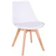 Lorell Curved Modern Shell Guest Chair - Fabric Seat - Four-legged Base - White - Plastic - 1 Each