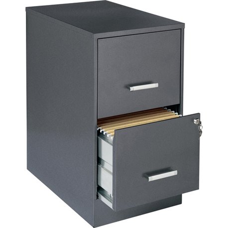 NuSparc Metal Vertical File Cabinet - 14.2" x 22" x 26.6" - 2 x Drawer(s) for File - Letter - Vertical - Glide Suspension, 3/4 D