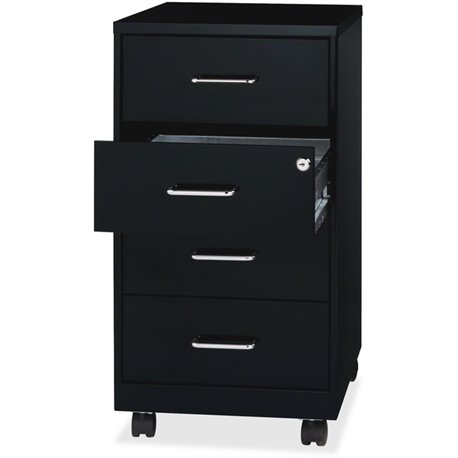 NuSparc Mobile Storage Cabinet - 14.2" x 18" x 26.5" - 4 x Drawer(s) - Letter, Legal - Mobility, Glide Suspension, Anti-tip, Non