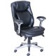 Lorell Wellness by Design Executive Office Chair - Black Bonded Leather Seat - Black Bonded Leather Back - High Back - 5-star Ba