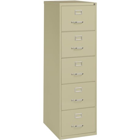 Lorell Fortress Series 26-1/2" Commercial-Grade Vertical File Cabinet - 18" x 26.5" x 61" - 5 x Drawer(s) for File - Legal - Ver