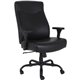 Lorell Big & Tall Executive High-Back Chair With Adjustable Arms - Black Bonded Leather Seat - Black Bonded Leather Back - High 