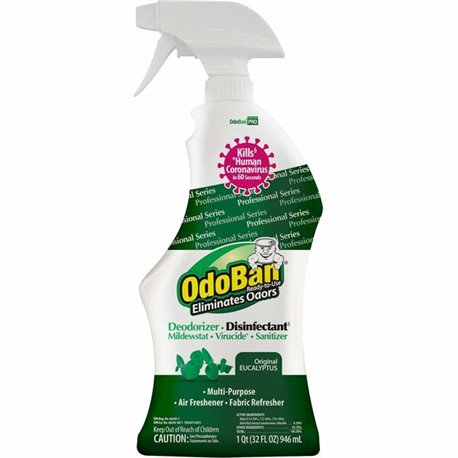 OdoBan Eucalyptus Deodorizer Disinfectant Spray - Ready-To-Use - 32 fl oz (1 quart) - Original Eucalyptus Scent - 1 Each - Deodo