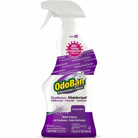 OdoBan Lavender Deodorizer Disinfectant Spray - Ready-To-Use - 32 fl oz (1 quart) - Lavender Scent - 1 Each - Deodorize, Disinfe