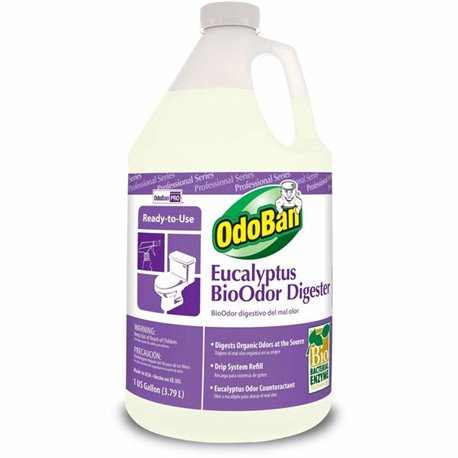 OdoBan Professional BioOdor Digester Refill - 128 fl oz (4 quart) - Eucalyptus Scent - 1 Each - Antibacterial - Purple