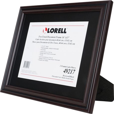 Lorell 2-toned Certificate Frame - 13" x 16" Frame Size - Holds 8.50" x 11" Insert - Rectangle - Desktop - Horizontal, Vertical 