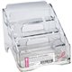 Officemate 4-tier BCA Business Card Holder - 4" x 3.8" x 4" x - Plastic - 1 Each - Clear