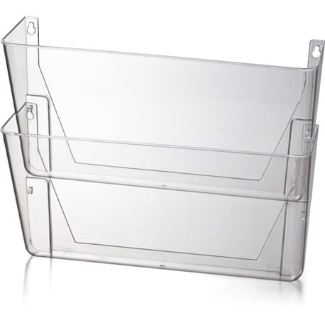 Officemate Mountable Wall File, Clear, 2PK - 10.6" Height x 13" Width x 4.1" Depth - Clear - Plastic - 2 / Box