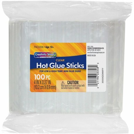 Creativity Street 5/16" Dual Temperature Glue Sticks - 4 oz - 100 / Pack - Clear