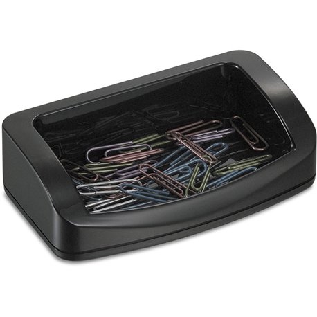 Officemate 2200 Series Business Card/Clip Holder - 1.4" x 7.8" x 3" x - Plastic - 1 Each - Black