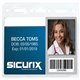 SICURIX ID Badge Holder - Horizontal - 4" x 3" x - Vinyl - 50 / Pack - Clear