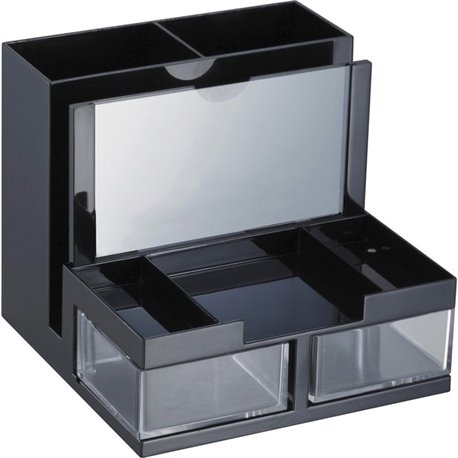 Officemate VersaPlus Desk Organizer - 9 Compartment(s) - 5.5" Height x 6.2" Width x 6.3" DepthDesktop - Black - Plastic - 1 Each