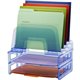 Officemate Blue Glacier Large Incline Sorter w/ 2 Letter Trays - 5 Compartment(s) - 14.3" Height x 13.4" Width x 9" Depth - Comp