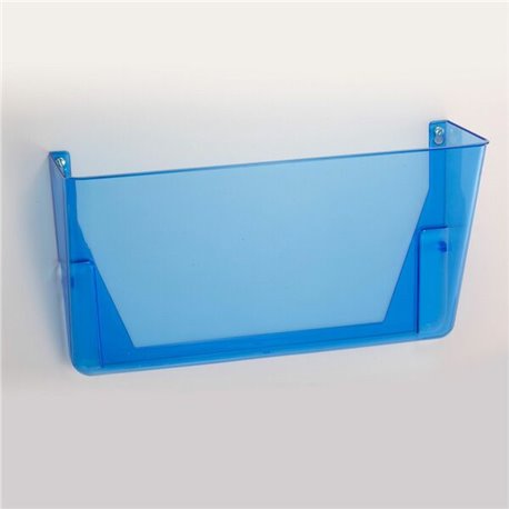 Officemate Blue Glacier Wall File, 3/Box - 15" Height x 13" Width x 4.1" Depth - Stackable - Transparent Blue - Plastic - 3 / Pa