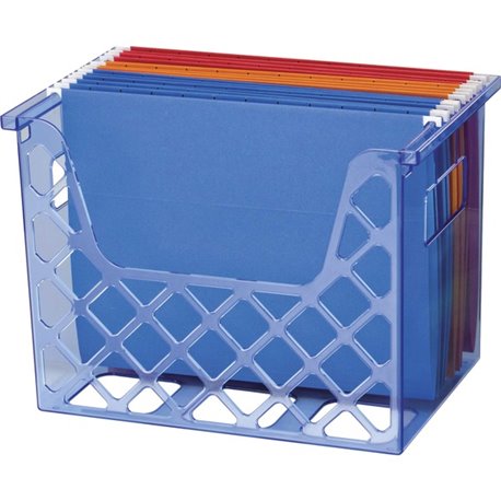 Officemate Blue Glacier Desktop File Organizer - 10.8" Height x 13.3" Width x 8.6" Depth - Desktop - Compact, Portable - Transpa