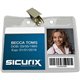 SICURIX Horizontal Badge Holder with Clip - 2.5" x 3.5" x - Vinyl - 50 / Pack - Clear