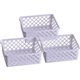 Officemate Achieva Medium Supply Basket, 3/PK - 2.4" Height x 6.1" Width x 5" Depth - Compact, Stackable, Storage Space - White 