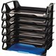 Officemate Achieva Side Loading Letter Trays - 6 Tier(s) - 15" Height x 15.1" Width x 8.9" Depth - Compact, Stackable, Handle, P