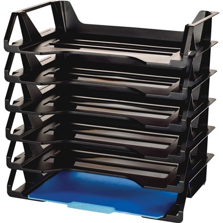 Officemate Achieva Side Loading Letter Trays - 6 Tier(s) - 15" Height x 15.1" Width x 8.9" Depth - Compact, Stackable, Handle, P