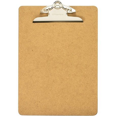 Officemate Recycled Hardboard Clipboard - 1" Clip Capacity - 9" x 12 1/2" - Clamp - Hardboard - Brown - 1 Each