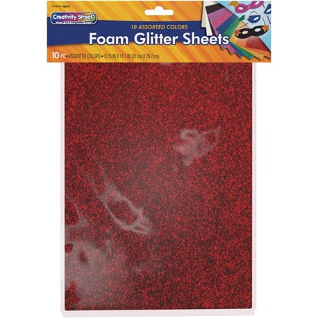 Creativity Street Wonderfoam Glitter Sheets - Art Project, Craft Project - Recommended For 3 Year - 10 Piece(s) - 11.70"Height x
