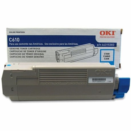 Oki Original Toner Cartridge - LED - 6000 Pages - Cyan - 1 Each