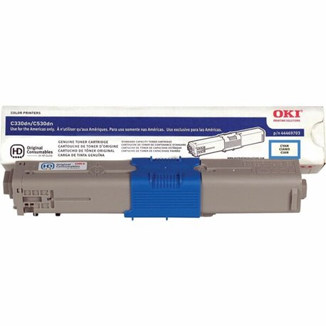 Oki Original Toner Cartridge - LED - 3000 Pages - Cyan - 1 Pack