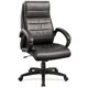 Lorell Deluxe High-back Office Chair - Leather Seat - Leather Back - High Back - 5-star Base - Black - 1 Each
