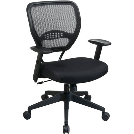 Office Star Professional Air Grid Back Managers Chair - Black Mesh Seat - Mesh Back - Black Frame - 5-star Base - 1 Each