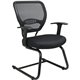 Office Star Professional Air Grid Back Visitors Chair - Black Seat - Sled Base - Black - 1 Each