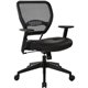 Office Star Professional Dark Air Grid Back Managers Chair - Leather Seat - 5-star Base - Black - 1 Each