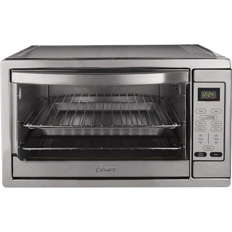 Oster Extra Large Digital Countertop Oven - 1500 W - Toast, Pizza, Bake, Broil, Defrost, Roast, Dehydrate, Convection - Brushed 