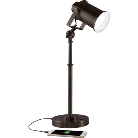 OttLite Restore LED Desk Lamp - 22" Height - 9" Width - LED Bulb - Adjustable, Adjustable Height, Adjustable Brightness, USB Cha