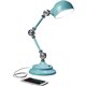 OttLite Revive LED Desk Lamp - Turquoise - 15.5" Height - 6" Width - LED Bulb - USB Charging, Adjustable Brightness, Touch-activ