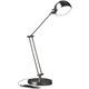 OttLite Wellness Series Refine LED Desk Lamp - 24" Height - LED Bulb - Brushed Nickel, Metal - USB Charging, Adjustable Brightne