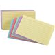 Oxford Ruled Index Cards - 5" x 8" - 100 / Pack - Sustainable Forestry Initiative (SFI) - Acid-free - Cherry, Blue, Green, Canar