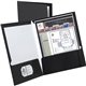 Oxford Letter Pocket Folder - 8 1/2" x 11" - 2 Pocket(s) - Black - 25 / Box