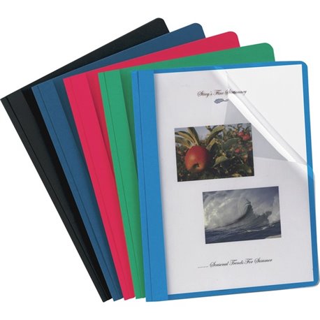 Oxford Letter Report Cover - 8 1/2" x 11" - 3 x Tang Fastener(s) - 1/2" Fastener Capacity for Folder - Assorted - 25 / Box